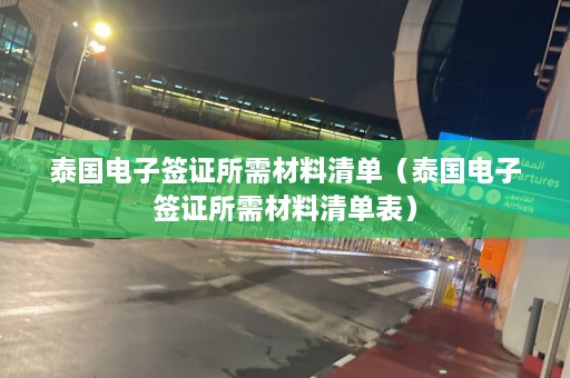 泰国电子签证所需材料清单（泰国电子签证所需材料清单表）  第1张