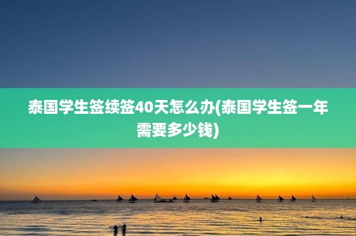 泰国学生签续签40天怎么办(泰国学生签一年需要多少钱)