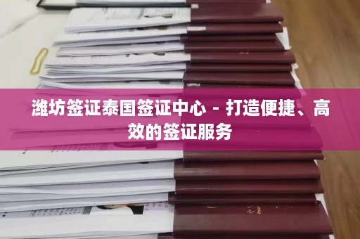 潍坊签证泰国签证中心 - 打造便捷、高效的签证服务