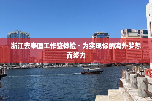 浙江去泰国工作签体检 - 为实现你的海外梦想而努力