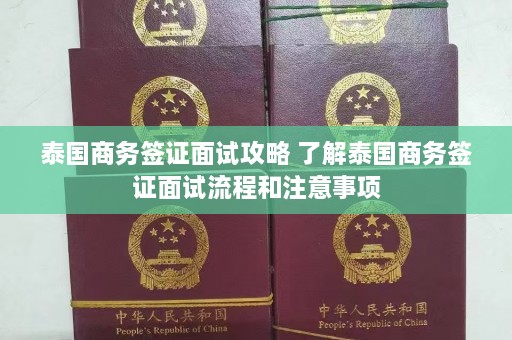 泰国商务签证面试攻略 了解泰国商务签证面试流程和注意事项  第1张