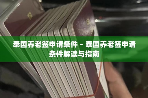 泰国养老签申请条件 - 泰国养老签申请条件解读与指南  第1张