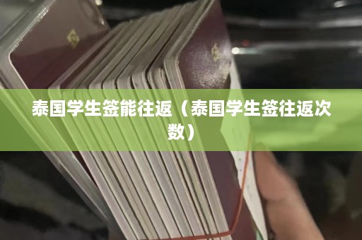 泰国学生签能往返（泰国学生签往返次数）  第1张