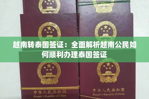 越南转泰国签证：全面解析越南公民如何顺利办理泰国签证  第1张