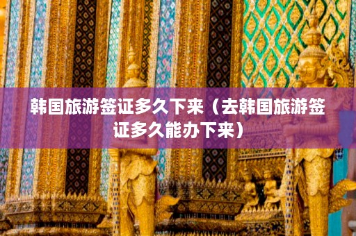 韩国旅游签证多久下来（去韩国旅游签证多久能办下来）  第1张