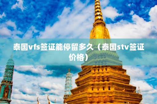 泰国vfs签证能停留多久（泰国stv签证价格）  第1张