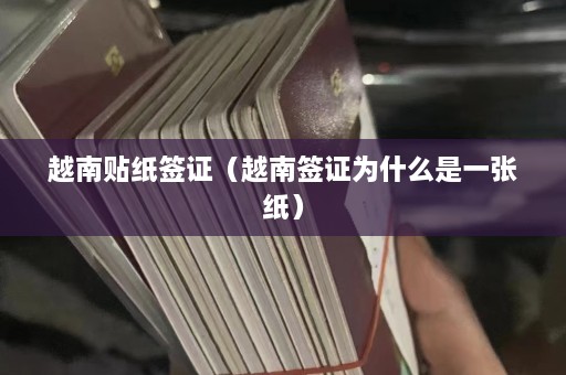 越南贴纸签证（越南签证为什么是一张纸）