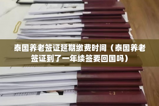 泰国养老签证延期缴费时间（泰国养老签证到了一年续签要回国吗）  第1张