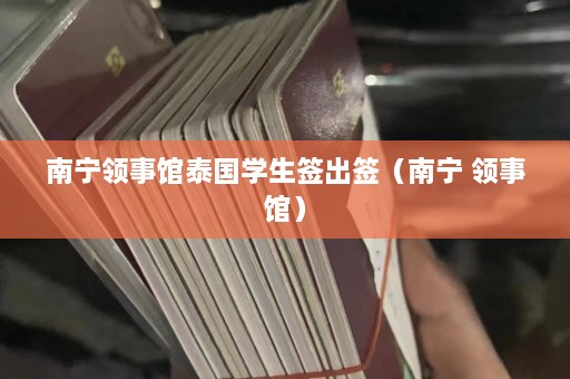 南宁领事馆泰国学生签出签（南宁 领事馆）  第1张