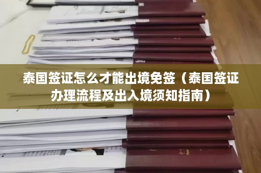 泰国签证怎么才能出境免签（泰国签证办理流程及出入境须知指南）  第1张