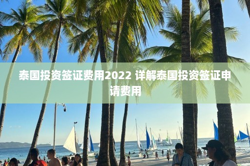 泰国投资签证费用2022 详解泰国投资签证申请费用