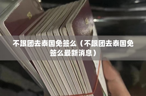 不跟团去泰国免签么（不跟团去泰国免签么最新消息）  第1张