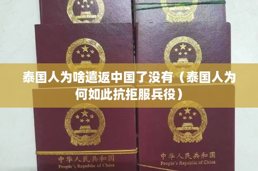 泰国人为啥遣返中国了没有（泰国人为何如此抗拒服兵役）  第1张