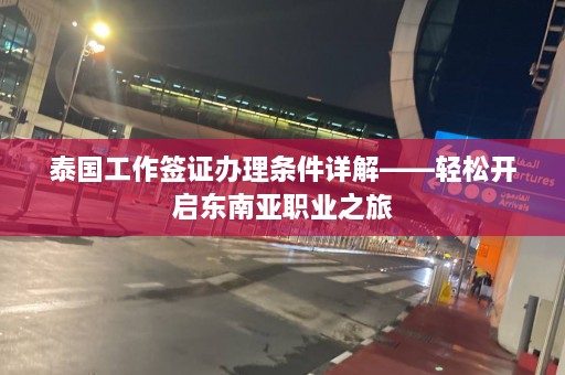 泰国工作签证办理条件详解——轻松开启东南亚职业之旅  第1张