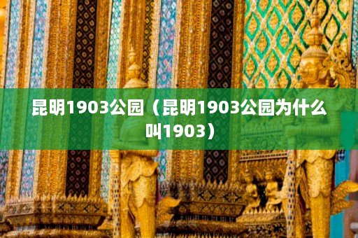 昆明1903公园（昆明1903公园为什么叫1903）  第1张