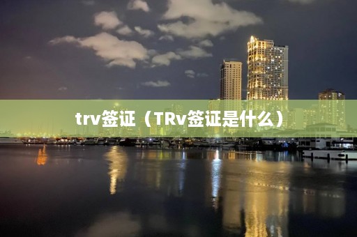 trv签证（TRv签证是什么）  第1张