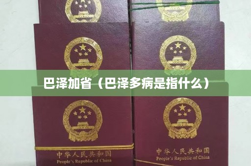 巴泽加省（巴泽多病是指什么）