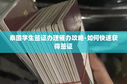 泰国学生签证办理催办攻略-如何快速获得签证  第1张