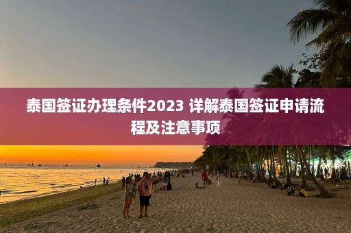 泰国签证办理条件2023 详解泰国签证申请流程及注意事项