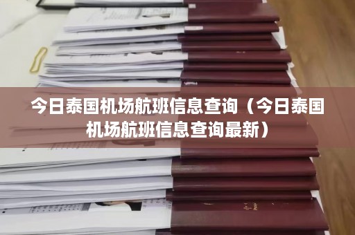 今日泰国机场航班信息查询（今日泰国机场航班信息查询最新）  第1张