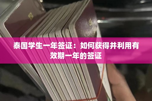 泰国学生一年签证：如何获得并利用有效期一年的签证  第1张