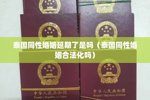 泰国同性婚姻延期了是吗（泰国同性婚姻合法化吗）