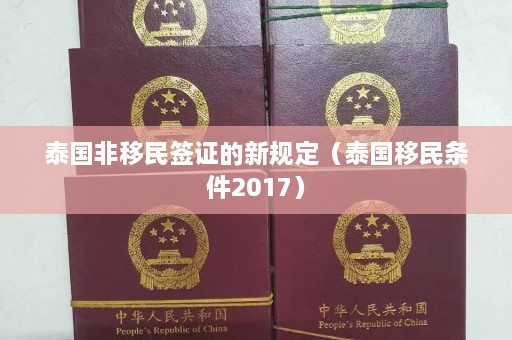 泰国非移民签证的新规定（泰国移民条件2017）  第1张