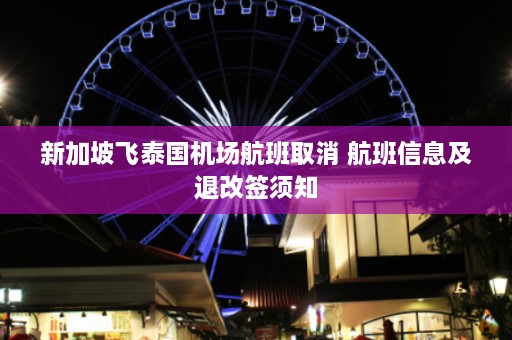 新加坡飞泰国机场航班取消 航班信息及退改签须知