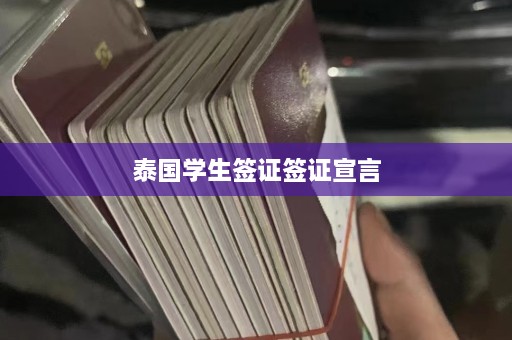 泰国学生签证签证宣言  第1张