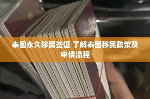 泰国永久移民签证 了解泰国移民政策及申请流程  第1张