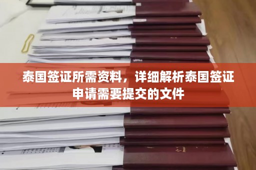 泰国签证所需资料，详细解析泰国签证申请需要提交的文件  第1张