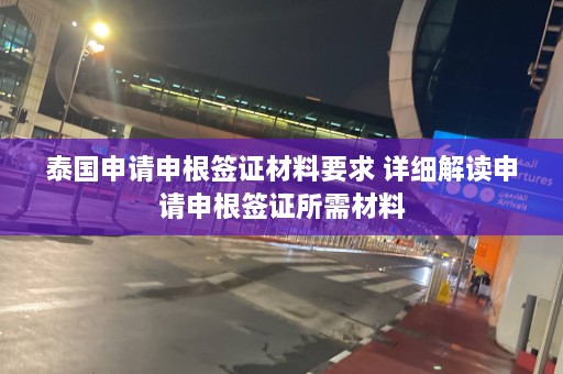 泰国申请申根签证材料要求 详细解读申请申根签证所需材料  第1张