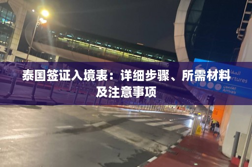 泰国签证入境表：详细步骤、所需材料及注意事项  第1张