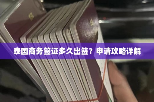 泰国商务签证多久出签？申请攻略详解  第1张