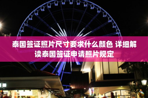 泰国签证照片尺寸要求什么颜色 详细解读泰国签证申请照片规定  第1张