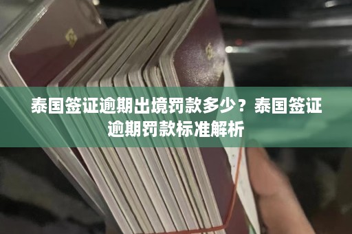 泰国签证逾期出境罚款多少？泰国签证逾期罚款标准解析  第1张