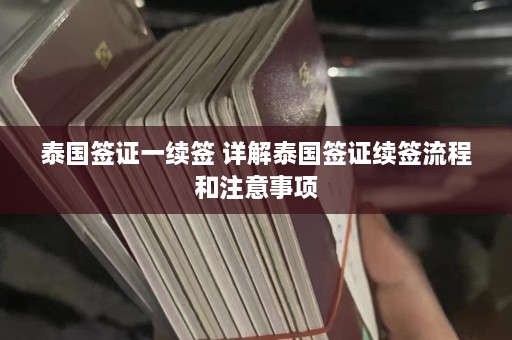 泰国签证一续签 详解泰国签证续签流程和注意事项  第1张