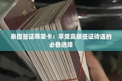 泰国签证尊荣卡：享受高级签证待遇的必备选择  第1张