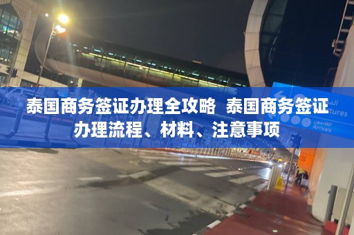 泰国商务签证办理全攻略  泰国商务签证办理流程、材料、注意事项 第1张