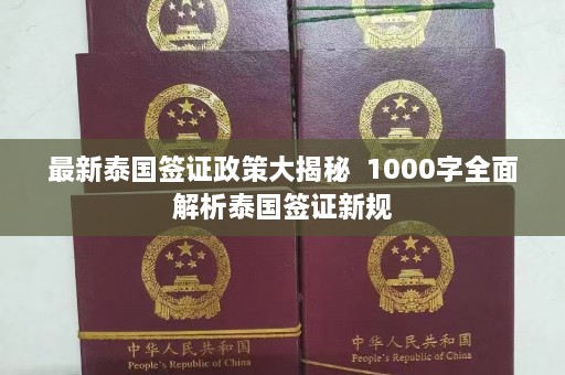 最新泰国签证政策大揭秘  1000字全面解析泰国签证新规 第1张