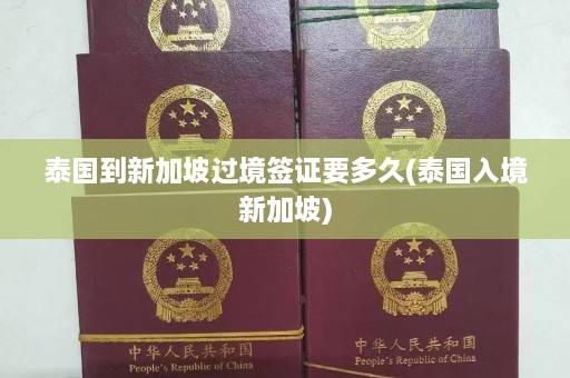 泰国到新加坡过境签证要多久(泰国入境新加坡)