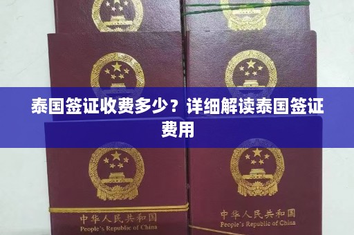 泰国签证收费多少？详细解读泰国签证费用  第1张