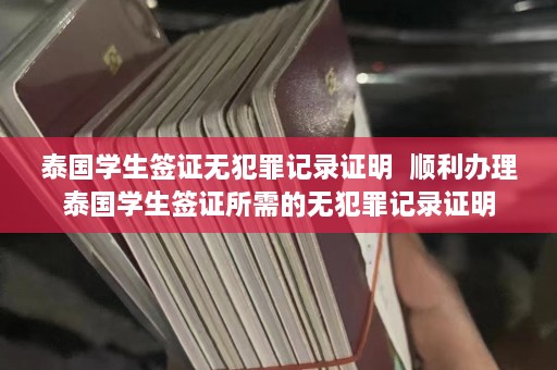 泰国学生签证无犯罪记录证明  顺利办理泰国学生签证所需的无犯罪记录证明 第1张