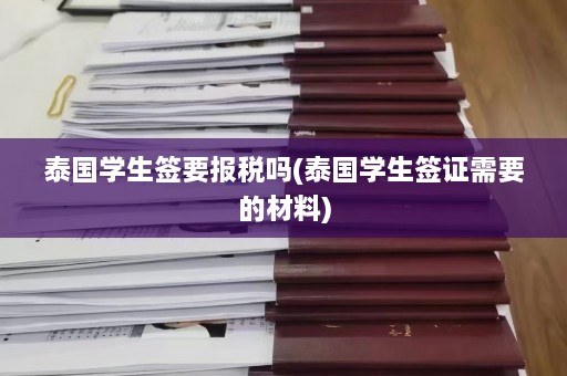 泰国学生签要报税吗(泰国学生签证需要的材料)  第1张