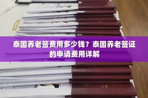 泰国养老签费用多少钱？泰国养老签证的申请费用详解  第1张