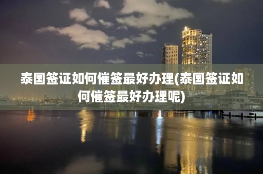 泰国签证如何催签更好办理(泰国签证如何催签更好办理呢)  第1张