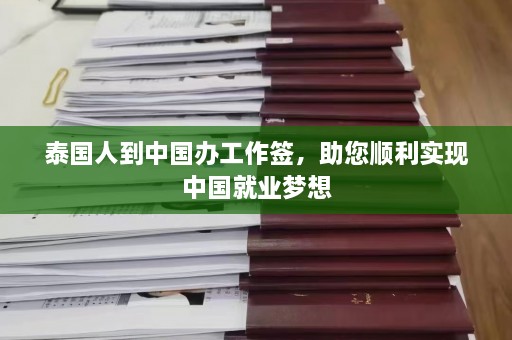 泰国人到中国办工作签，助您顺利实现中国就业梦想