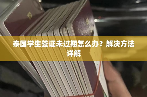 泰国学生签证未过期怎么办？解决 *** 详解  第1张