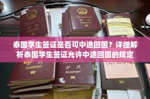 泰国学生签证是否可中途回国？详细解析泰国学生签证允许中途回国的规定  第1张