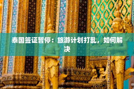 泰国签证暂停：旅游计划打乱，如何解决  第1张